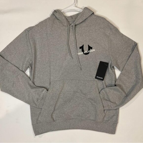 NWT TRUE RELIGION Hoodie Pullover Sweater with Front pocket‎ Style 108212 LARGE - Picture 3 of 8